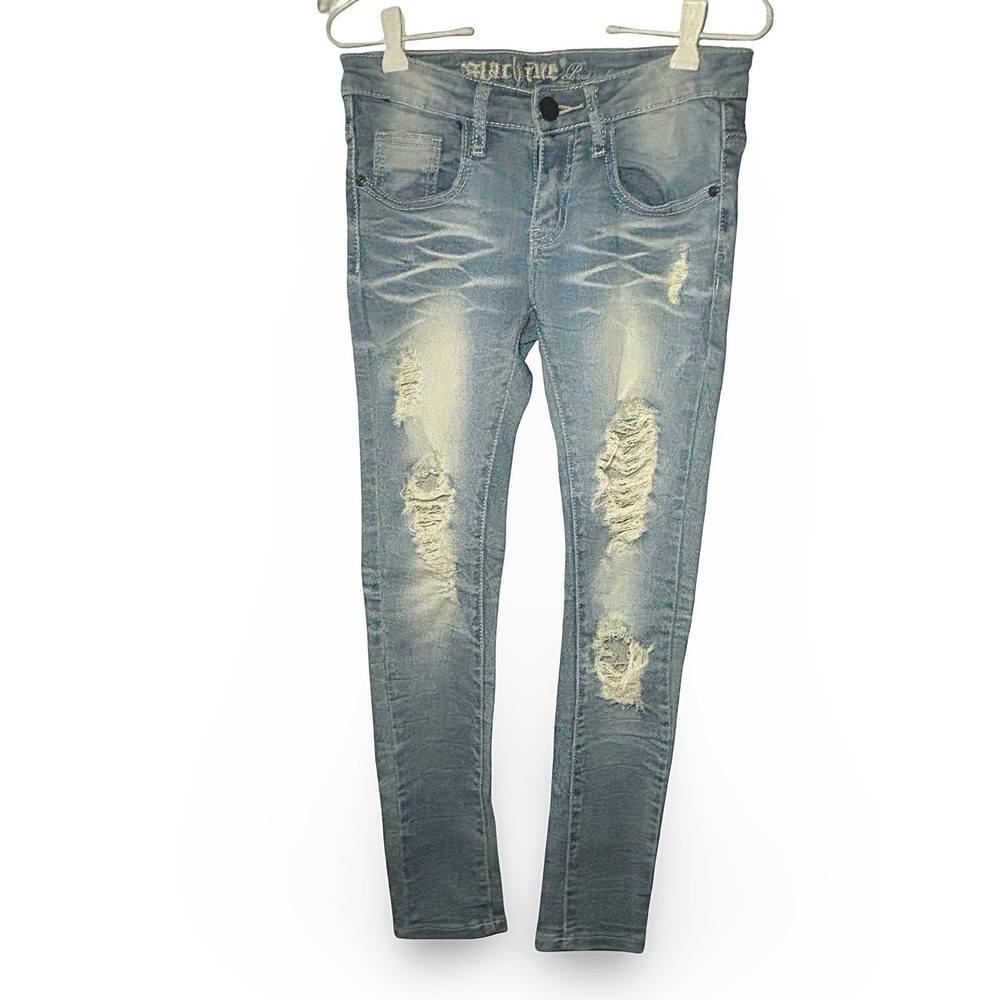 MACHINE Y2K Boutique Distressed Skinny Jeans, Size 0
